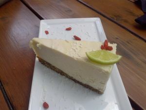 pina colada cheesecake at SunCafe in Studio City