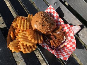 The Dirty South and Waffle Fries  at The Saucy Cow in Phibsborough