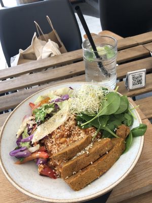 vegan rice bowl, mint spritz at Nana Cafe & Lounge Bar in Maribor