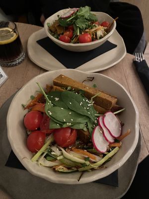 Vegan bowl with seitan.  at Nana Cafe & Lounge Bar in Maribor