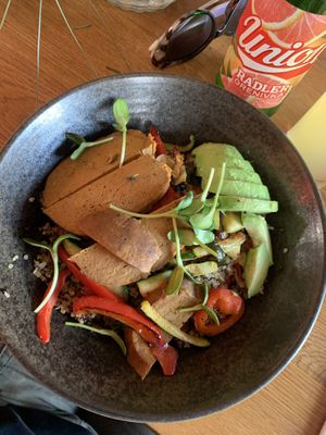 Vegan Bowl with Seitan, Quinoa and Veggies  at Nana Cafe & Lounge Bar in Maribor