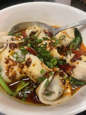 Mushroom and chive dumplings  at Lionhead in Seattle