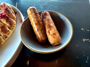 Vegan sausages at Sensory and Rye in Hereford