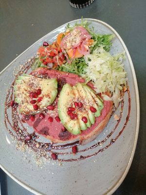 Beetroot humous at Sensory and Rye in Hereford