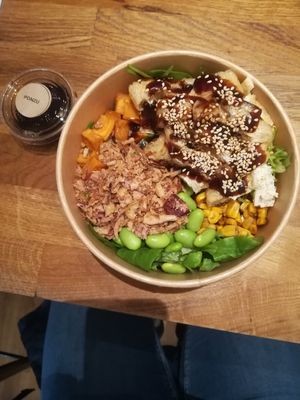 Tofu poke bowl. I asked for more veg instead of rice at Soul Sushi in Edinburgh