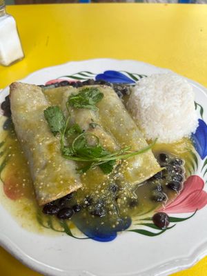 Vegan enchiladas at Lola's Taqueria in Belvedere