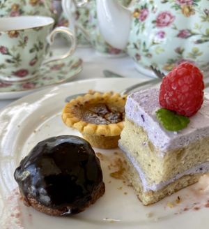 Sustainable brownie, Scotch Crème Brûlée Tart, and Summer Berry Tiramisu   at Pendray Inn and Tea House in Victoria