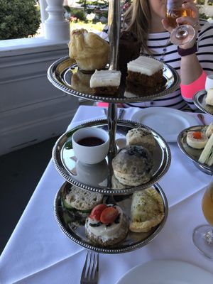 The vegan afternoon tea service. at Pendray Inn and Tea House in Victoria