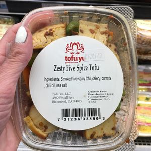 Vegan zesty five spice tofu at Woodlands Market in Tiburon