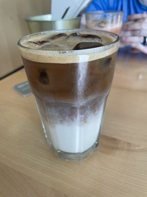 Soy iced coffeee  at Camélia in Porto