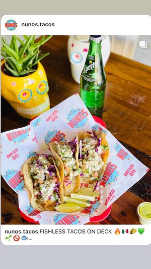 Fishless tacos  at Nuno's Tacos & Vegmex Grill in Dallas