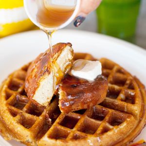 Chik’n & waffles available every Sunday  at Nuno's Tacos & Vegmex Grill in Dallas