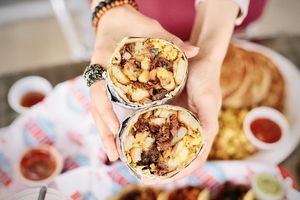 Hangry Breakfast burrito  at Nuno's Tacos & Vegmex Grill in Dallas