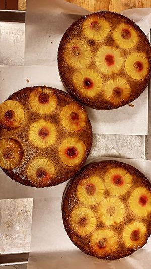 Nunos pineapple upside down cake  at Nuno's Tacos & Vegmex Grill in Dallas