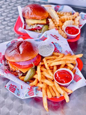 Nunos Beyond Burger & Pollo Sandwich  at Nuno's Tacos & Vegmex Grill in Dallas