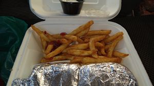 The fries are amazing at Nuno's Tacos & Vegmex Grill in Dallas