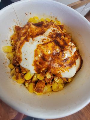 The elotes is a MUST at Nuno's Tacos & Vegmex Grill in Dallas