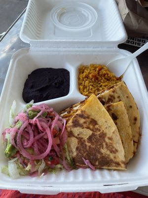 Jackfruit quesadillas  at Nuno's Tacos & Vegmex Grill in Dallas
