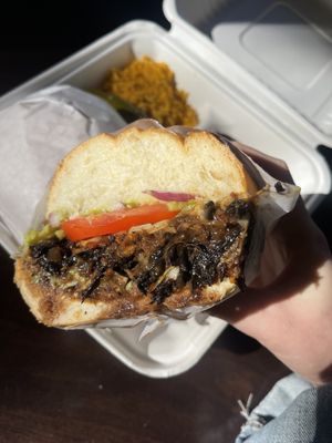 Birria torta  at Nuno's Tacos & Vegmex Grill in Dallas