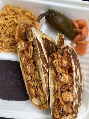 Buffalo “chicken” Crunchwrap   at Nuno's Tacos & Vegmex Grill in Dallas