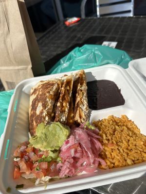 Fishless quesadilla plate  at Nuno's Tacos & Vegmex Grill in Dallas