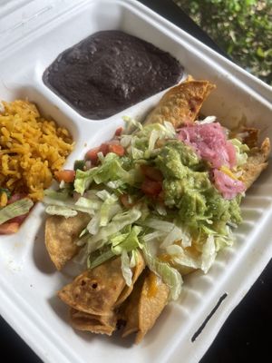 Quinoa & sweet potato flauta plate   at Nuno's Tacos & Vegmex Grill in Dallas