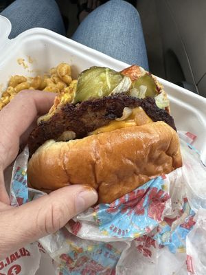 That’s a burger - vegan that is!   at Nuno's Tacos & Vegmex Grill in Dallas