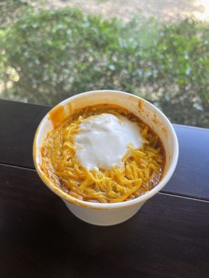 Kevin’s famous chili   at Nuno's Tacos & Vegmex Grill in Dallas