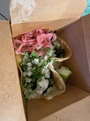 Barbacoa taco  at Nuno's Tacos & Vegmex Grill in Dallas