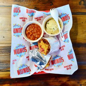 The Tejano BBQ wrap available weekends only.  at Nuno's Tacos & Vegmex Grill in Dallas