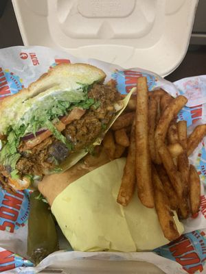 Al Pastor Torta (comes with fries) at Nuno's Tacos & Vegmex Grill in Dallas