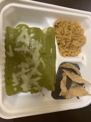 “Chicken” enchiladas with the poblano sauce  at Nuno's Tacos & Vegmex Grill in Dallas