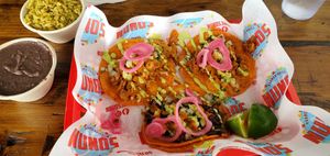 Taco flight at Nuno's Tacos & Vegmex Grill in Dallas