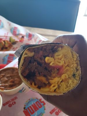 Bbq burritos at Nuno's Tacos & Vegmex Grill in Dallas