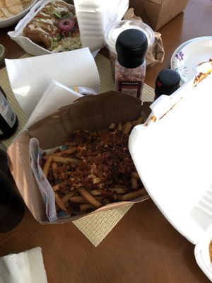 Queso fundido fries at Nuno's Tacos & Vegmex Grill in Dallas