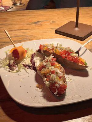 Vegan Bruschett  at Timoleone Veggie Restaurant & Cocktail Bar in Taormina