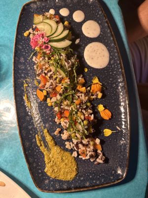 Grain salad - nothing special and tiny portion  at Timoleone Veggie Restaurant & Cocktail Bar in Taormina