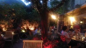 From inside the place at Timoleone Veggie Restaurant & Cocktail Bar in Taormina