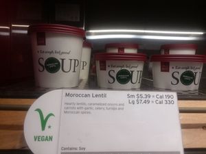 Vegan lentil soup at CLT - Pret A Manger - CC in Charlotte