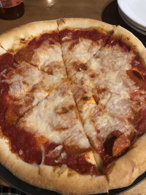 vegan pep and cheese pizza at G-Street Pizza in Halifax