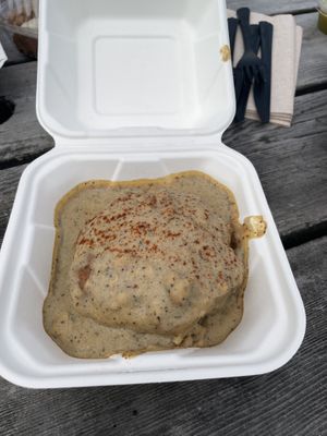 Biscuits and Country Gravy.  at The Park Side Cafe in Olympia