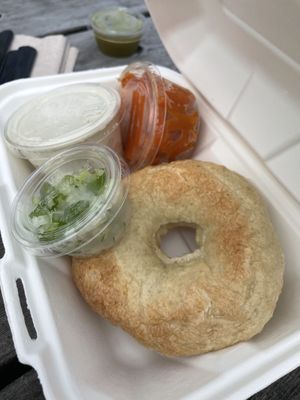 Lox Cream Cheese Bagel.  at The Park Side Cafe in Olympia