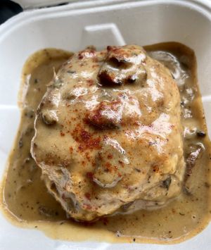 Biscuits and mushroom gravy  at The Park Side Cafe in Olympia