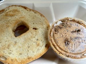 Bagel and everything cashew cream cheese  at The Park Side Cafe in Olympia