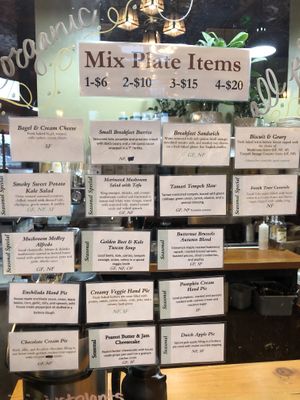 Menu at The Park Side Cafe in Olympia