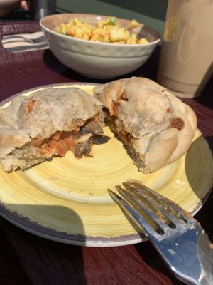 Tofu Marinara hand pie 😋 dough was perfect!   at The Park Side Cafe in Olympia