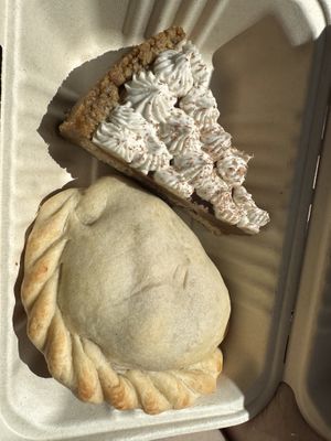 Strawberry apple hand pie (bottom), German chocolate pie (top)  at The Park Side Cafe in Olympia