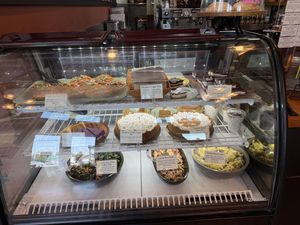 Deli case. Can’t wait to try potato salad. Desserts look yummy too.  at The Park Side Cafe in Olympia