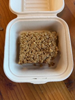 Peach oat crumble bar to go. Yumm!  at The Park Side Cafe in Olympia