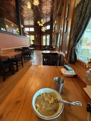 Quaint vibe here at Parkside Café.  at The Park Side Cafe in Olympia